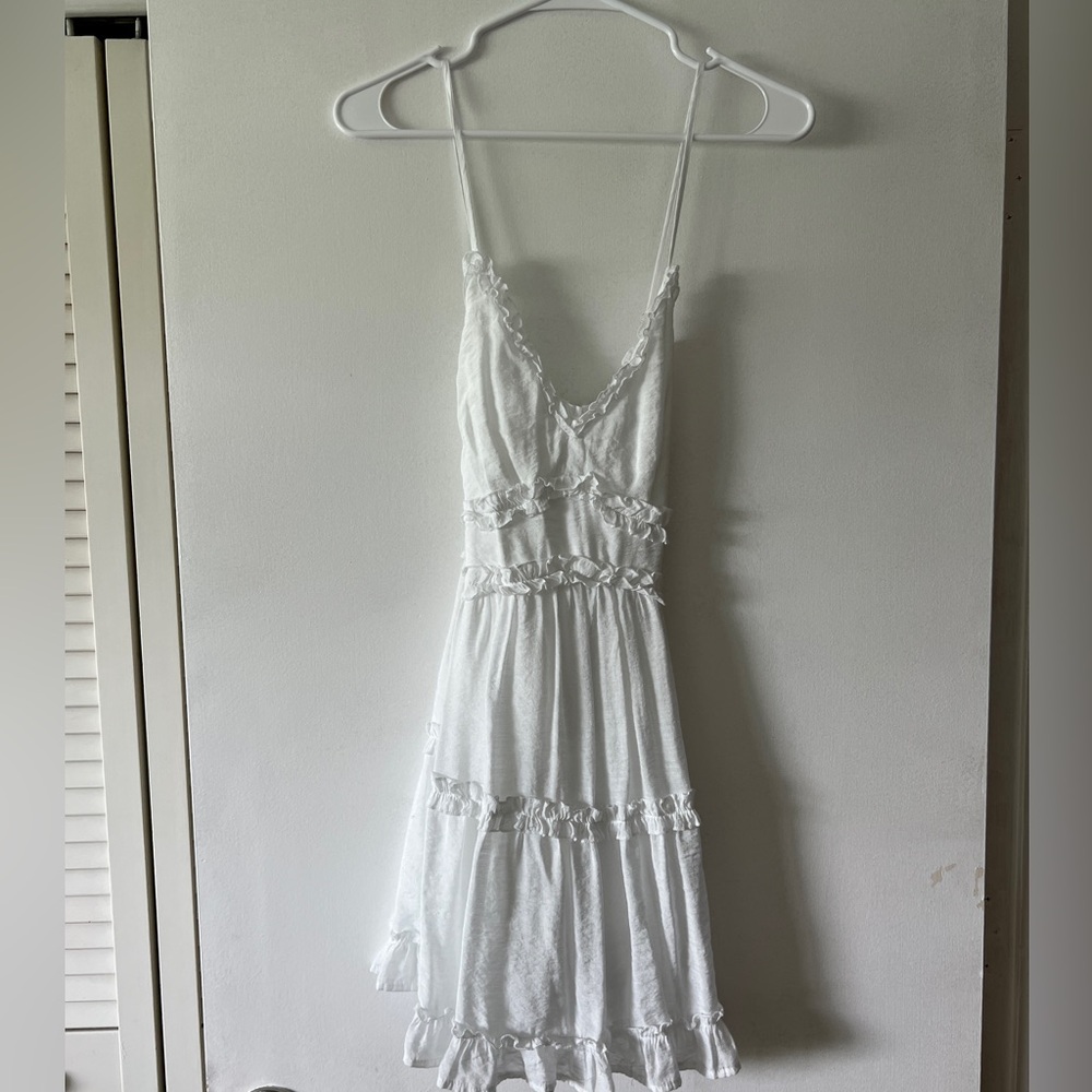 Short White Dress with ruffles